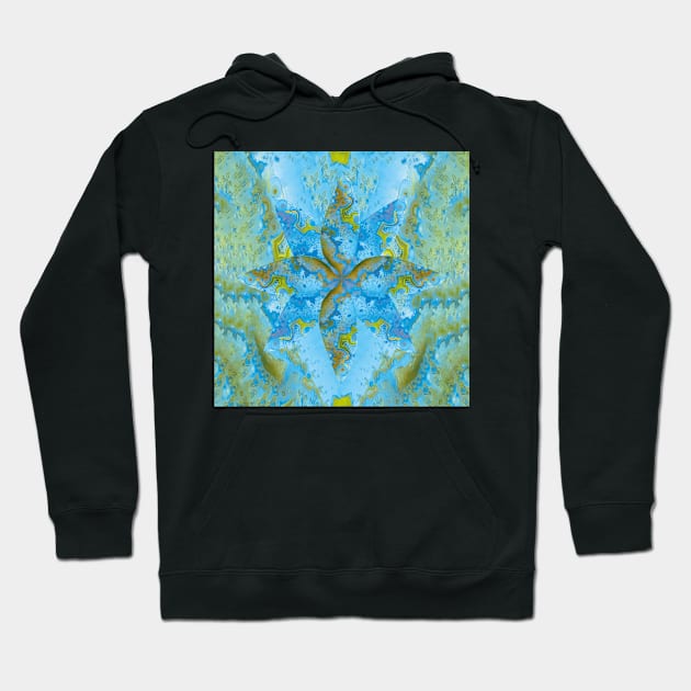 Abstract Digital Art in Blue and Green Tones Hoodie by JeLoTall